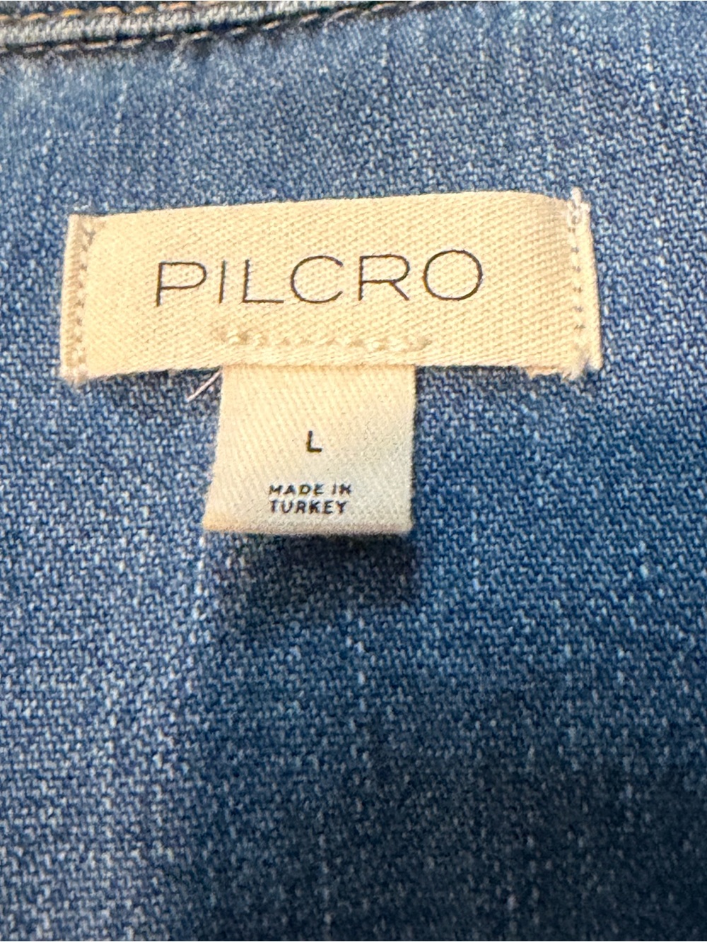 Anthropologie Pilcro Women’s Boxy Buttondown (Snaps) - SZ L- Blue Denim Shirt - Picture 14 of 14